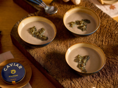 Velouté de champignons au caviar Osciètre Prestige