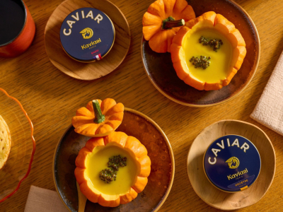 Velouté de potiron au caviar Baeri