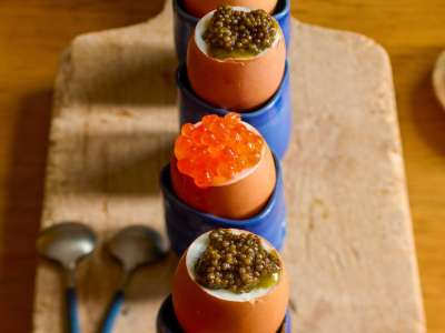 Soft-Boiled Eggs with Osciètre Gold Caviar